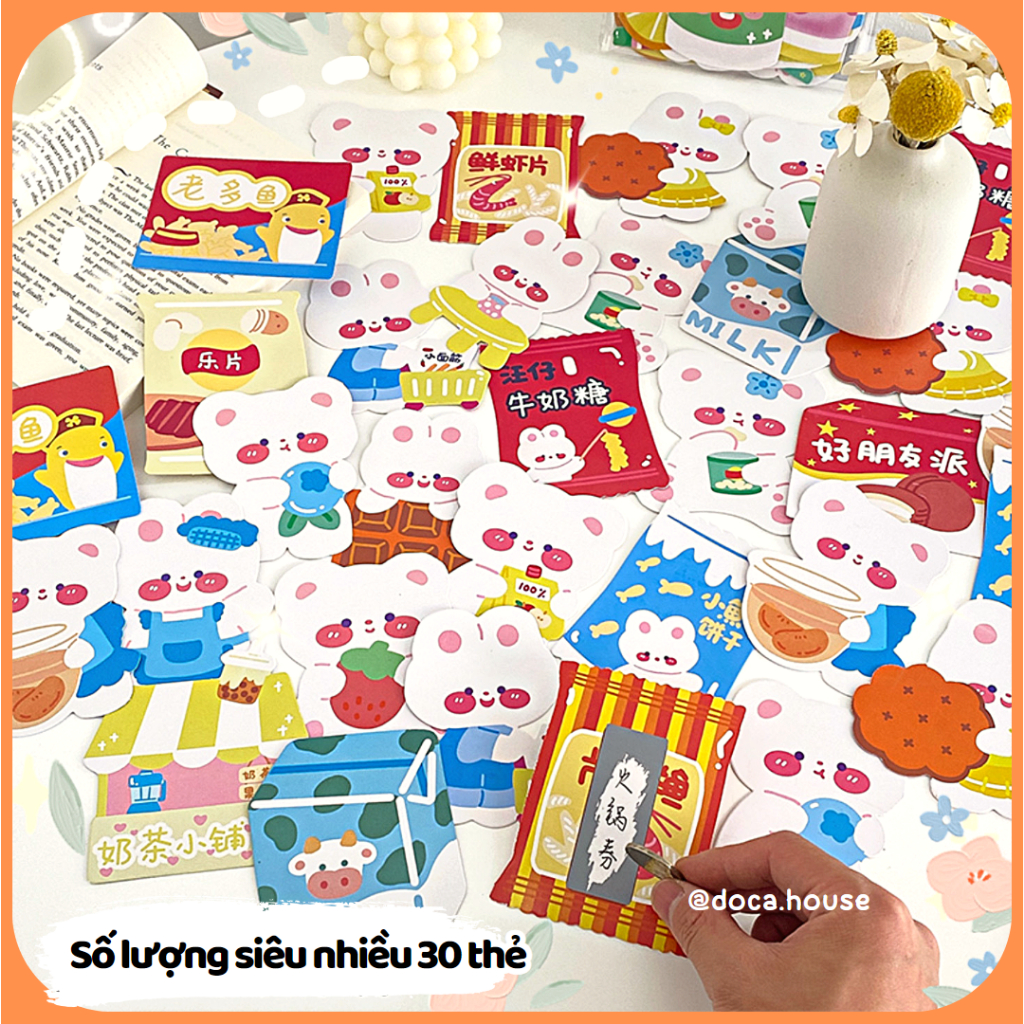 Bộ 30 Thẻ Cào May Mắn, Thẻ Cào Phần Thường Viết Tay Họa Tiết Hoạt Hình Dành Cho Học Sinh