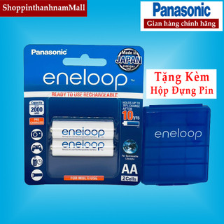 Pin Sạc Eneloop Panasonic AA 2000mAh Vỉ 2 Viên Chính Hãng - Tặng Kèm Hộp Đựng Pin Eneloop Xanh