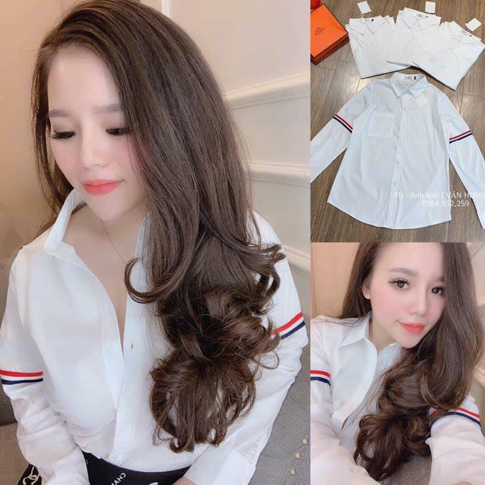 Áo sơ mi nam nữ trắng dài tay hot trend bán chạy nhất