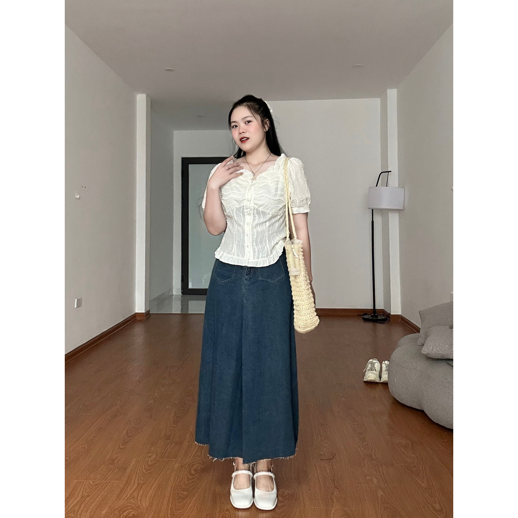 Chân váy jean BIGSIZE dáng dài M86671 55-95KG