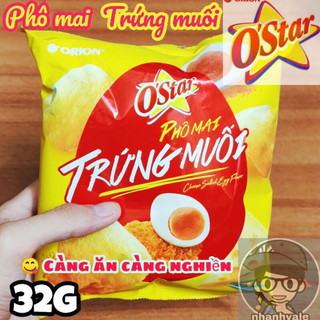 Bánh snack o'star vị phô mai trứng muối gói 32gr