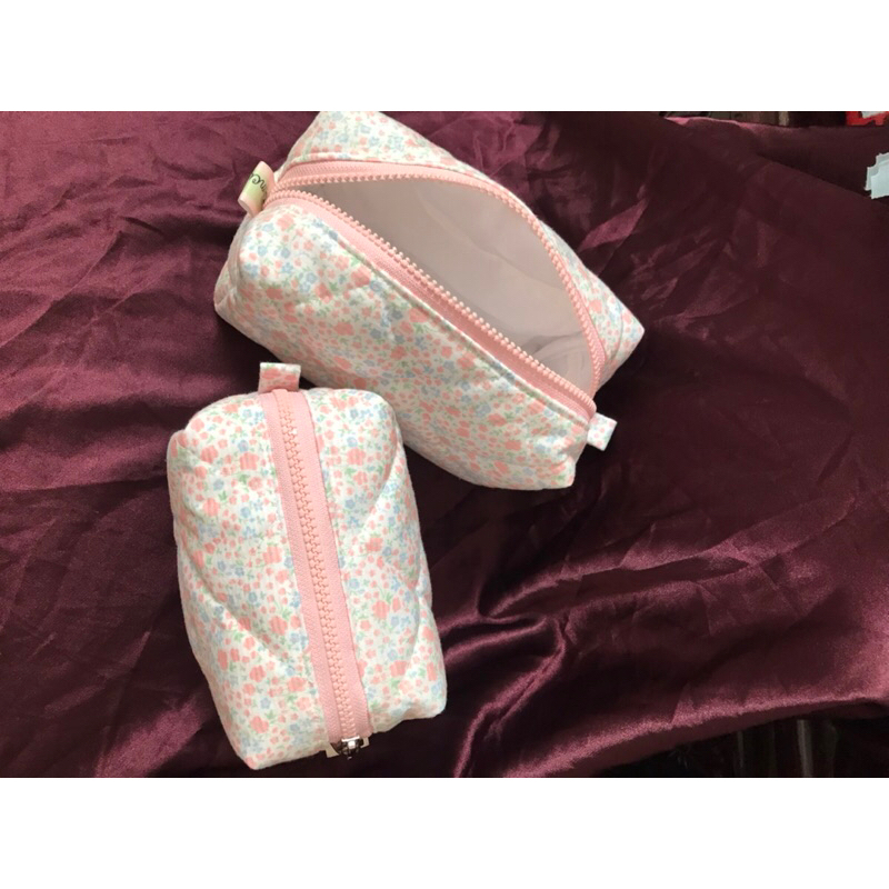 Hộp bút/ Pouch đựng mỹ phẩm hoa hồng baby