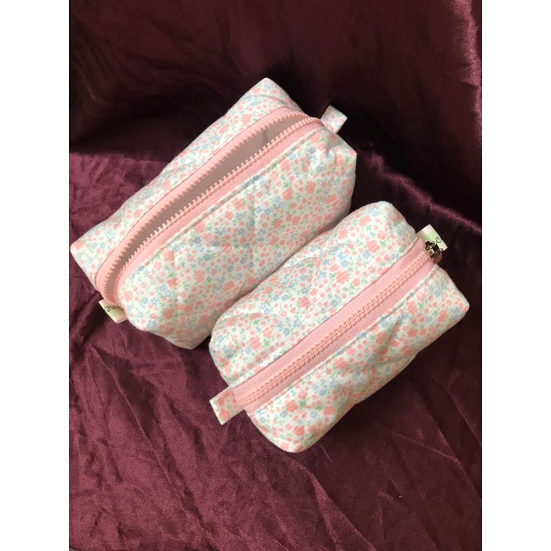 Hộp bút/ Pouch đựng mỹ phẩm hoa hồng baby
