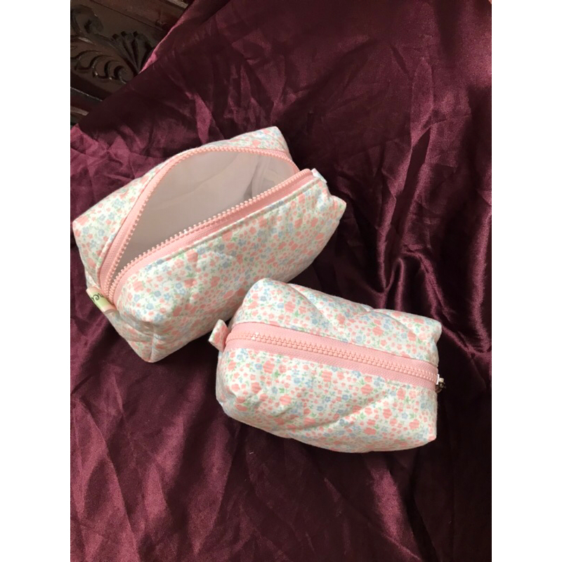 Hộp bút/ Pouch đựng mỹ phẩm hoa hồng baby