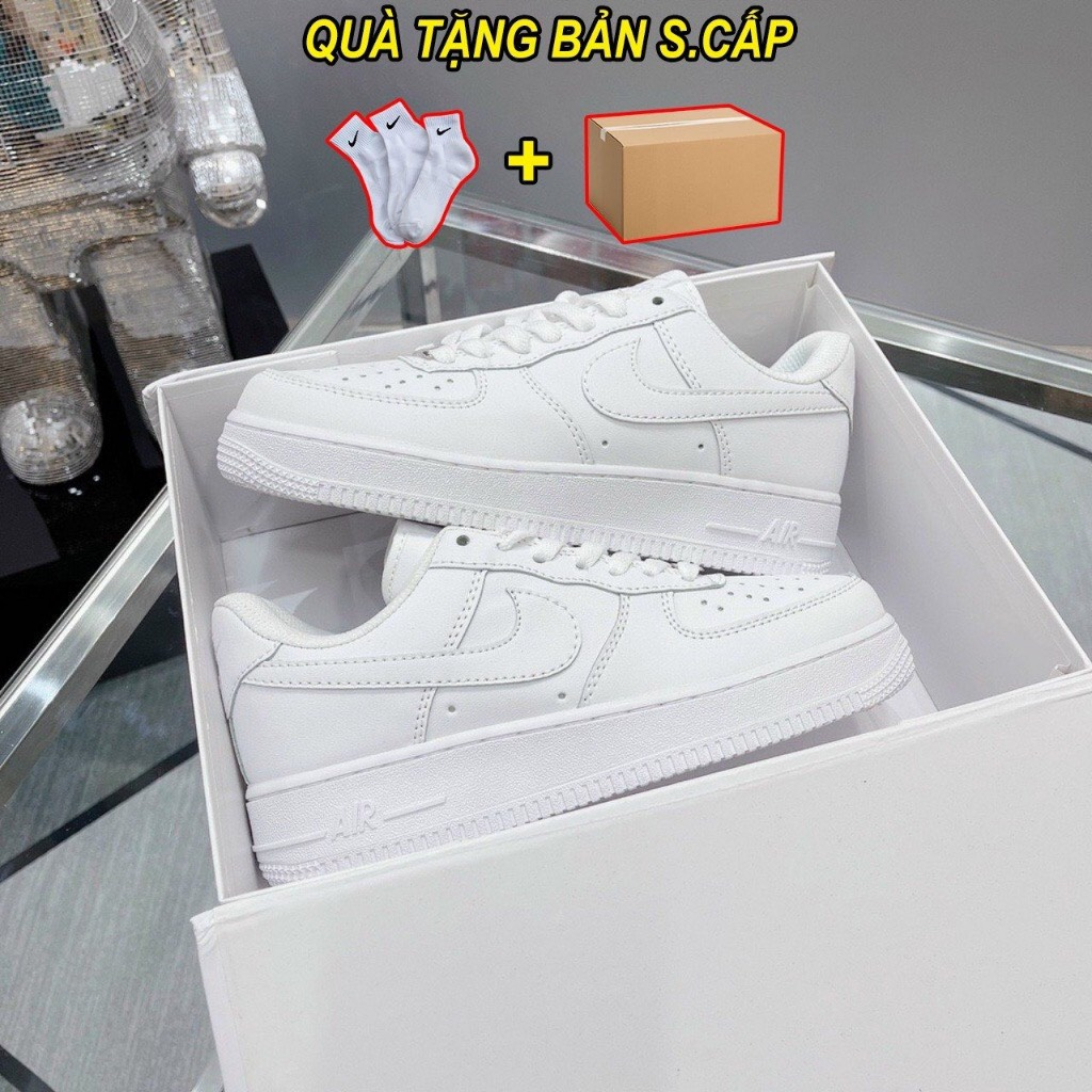 Giày af1 full trắng,thể thao nam nữ, giầy sneaker_air force 1 bản full trắng bản all White đễ phối đồ full box bull hót