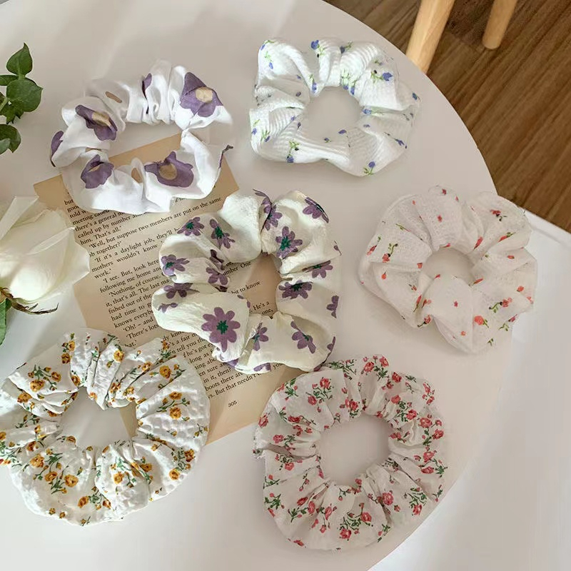 Dây buộc tóc scrunchies màu pastel trơn cao cấp iLita set cột tóc dễ thương sang trọng