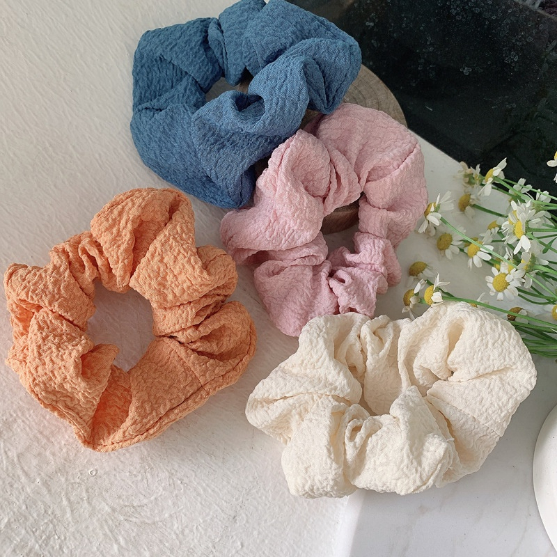 Dây buộc tóc scrunchies màu pastel trơn cao cấp iLita set cột tóc dễ thương sang trọng
