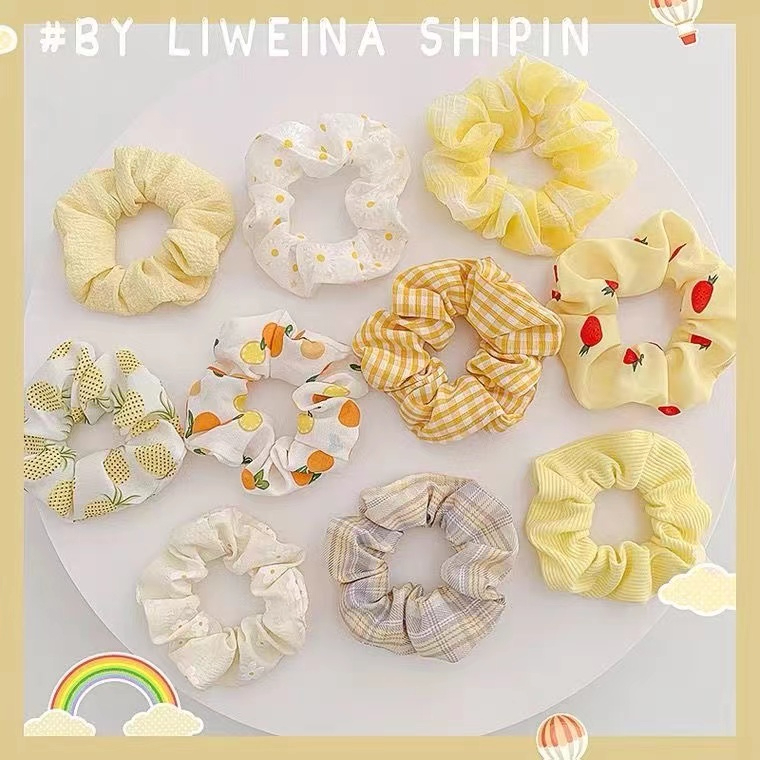 Dây buộc tóc scrunchies màu pastel trơn cao cấp iLita set cột tóc dễ thương sang trọng
