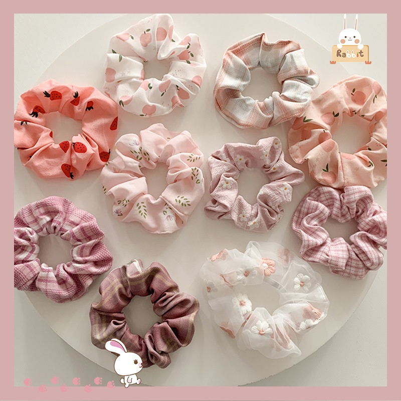 Dây buộc tóc scrunchies màu pastel trơn cao cấp iLita set cột tóc dễ thương sang trọng