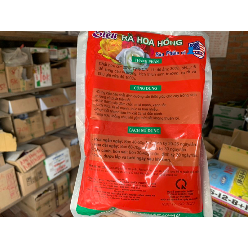 Phân Bón Chuyên Hoa Hồng Tậu Tán Cứng Cây Ra Hoa Nhiều gói 700g