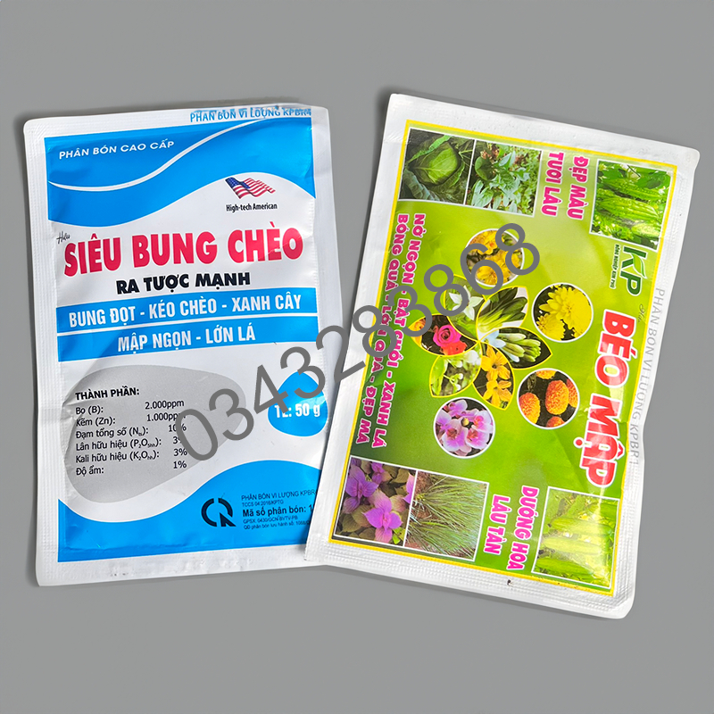 Combo phân bón siêu bung chèo béo mập nở gốc mập thân đẻ nhánh xanh dày lá SBCBMKP