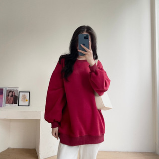 Áo sweater nỉ hàn cổ tròn phong cách hàn quốc cute