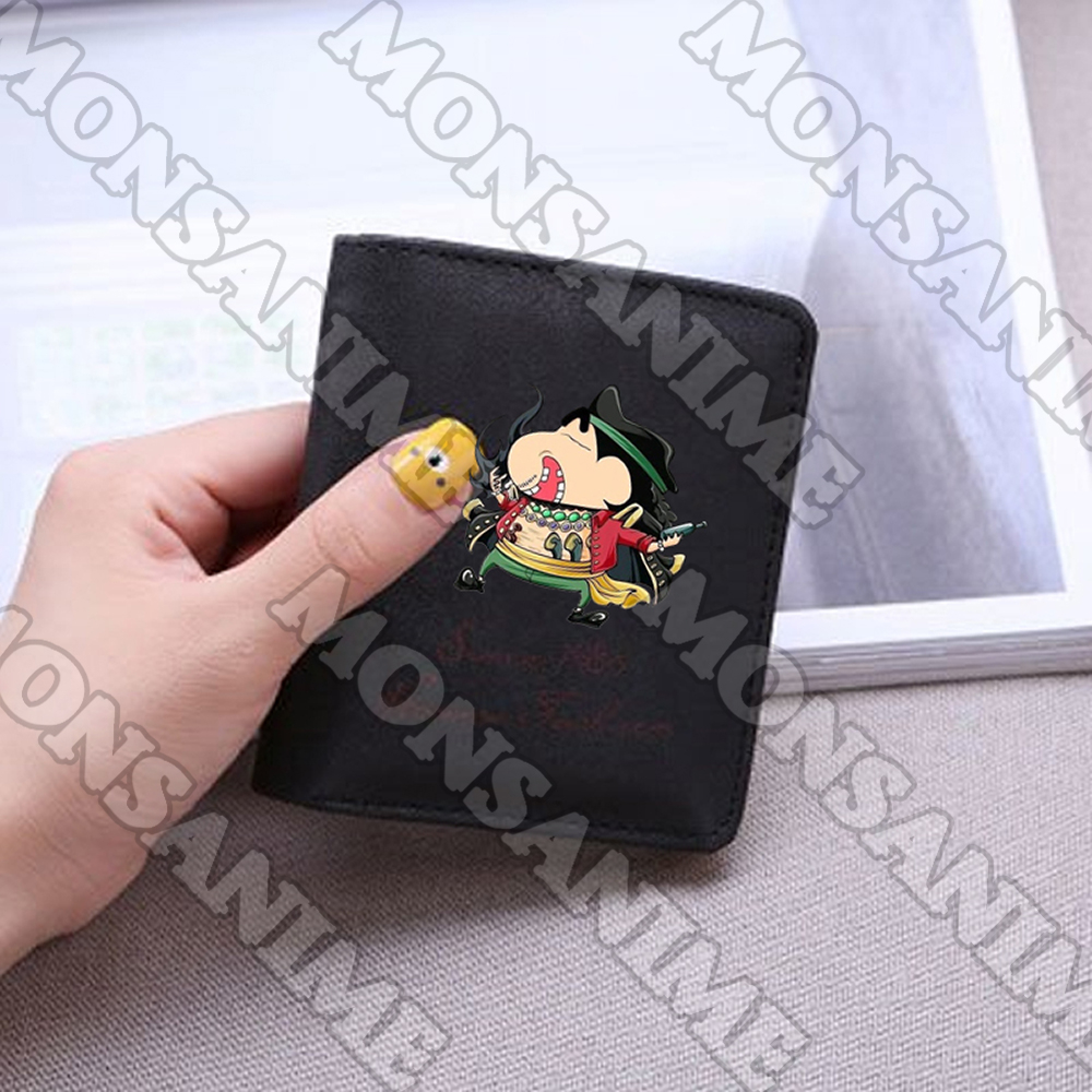 Ví Da cầm tay nam nữ SHIN CẬU BÉ BÚT CHÌ ver luffy hải tặc in hình tiện lợi anime chibi