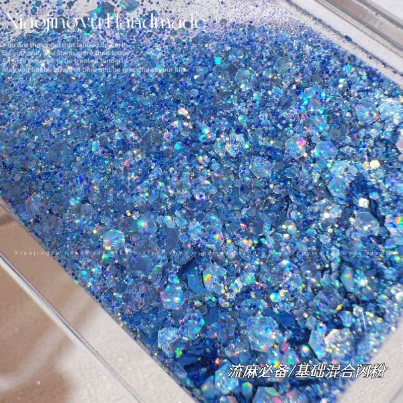 Kim tuyến nhũ ánh hologram nhiều màu làm tranh cát chảy lót ly cát chảy