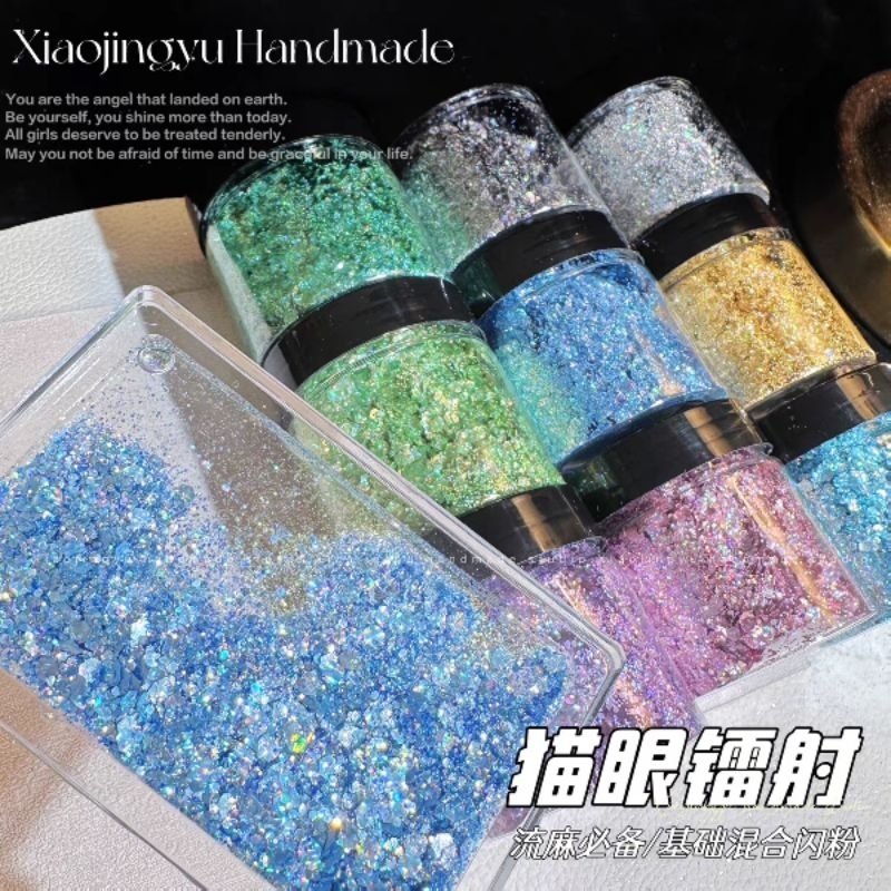 Kim tuyến nhũ ánh hologram nhiều màu làm tranh cát chảy lót ly cát chảy