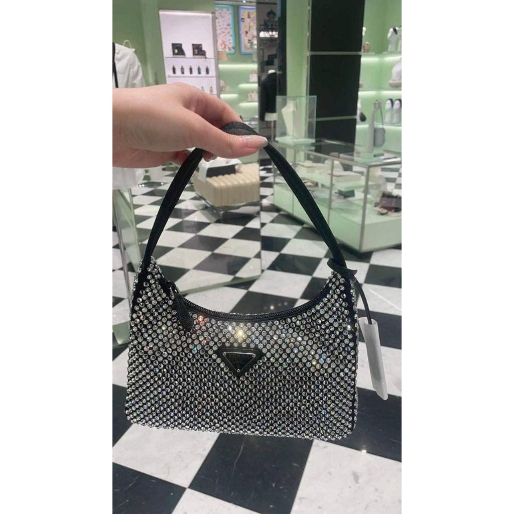 TÚI PRADA KẸP NÁCH BLING SZ22