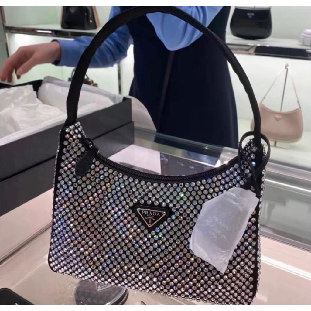 TÚI PRADA KẸP NÁCH BLING SZ22
