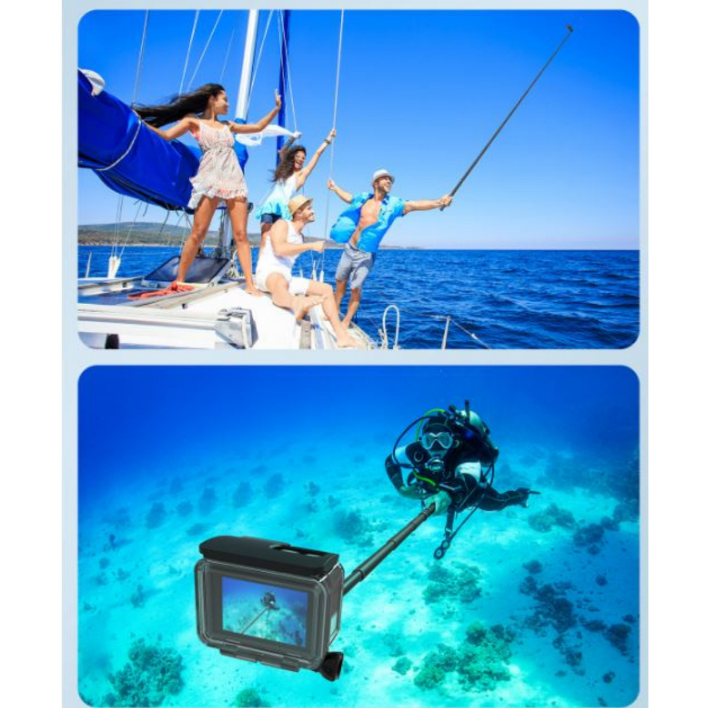 Gậy 3M Telesin Carbon fiber tàng hình dành cho Insta360 , Actioncam, Gopro, cực kì chắc chắn góc quay độc đáo