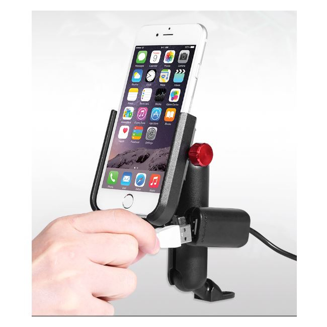 Giá đỡ điện thoại MOTOWOLF chính hãng MDL2821 gắn chân gương, ghi đông có sạc