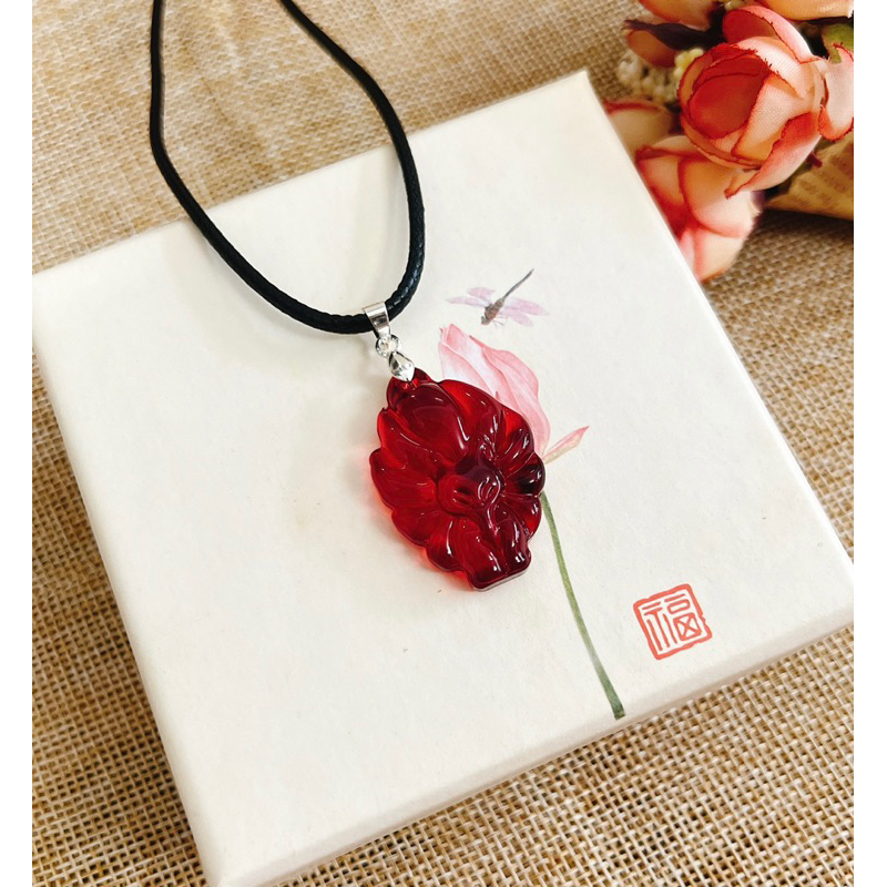 Dây chuyền Hồ Ly chúa 9 đuôi phù tình duyên TẶNG kèm dây dù + Hộp đựng