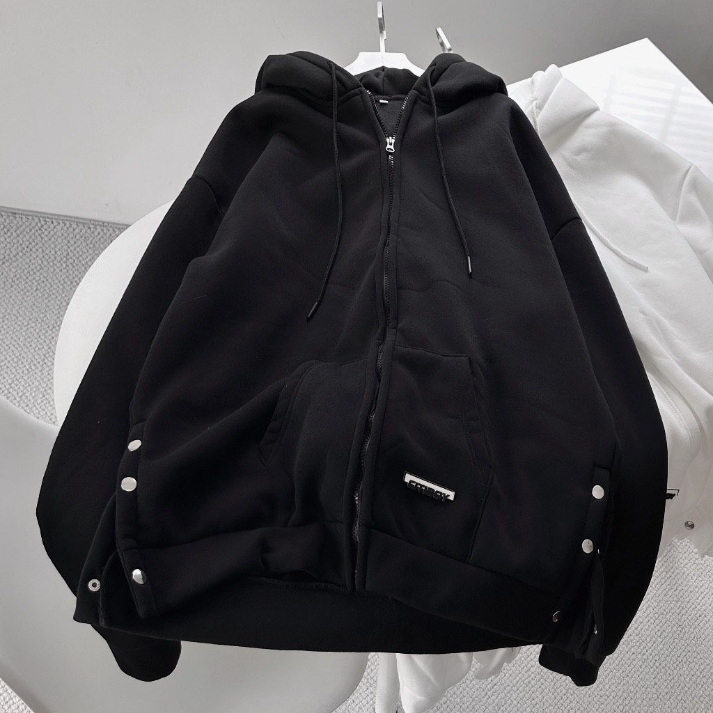 Áo Hoodie họa tiết cúc bẩm sườn hàng đẹp 1kg