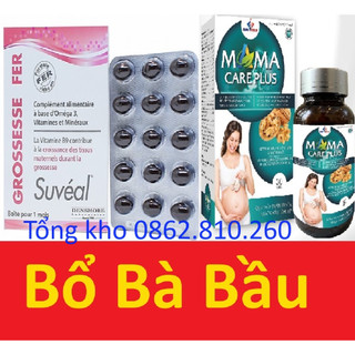 [tặng quà] grossesse fer bổ bà bầu suveal (pháp) và mama care plus