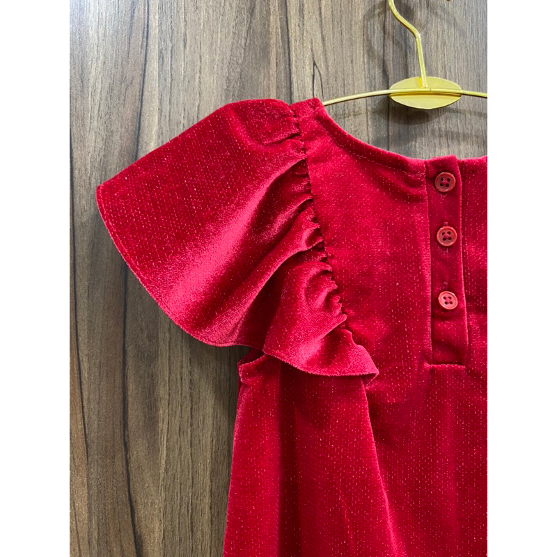 Thanh lý pass đầm váy nhung HM Auth chính hãng mua tại store có nhũ lấp lánh bé gái 2-3 tuổi Tết Noel Xmas mới 99%