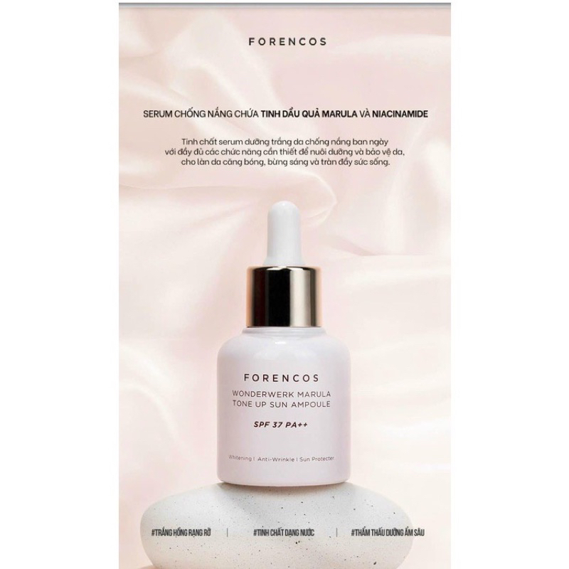 Serum Dưỡng Trắng Chống Nắng Da Forencos Wonderwerk Marula Tone Up Sun Ampoule SPF37 PA++