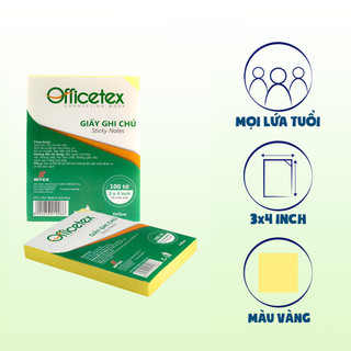 Giấy nhớ officetex 3x4 ot21-002 màu vàng