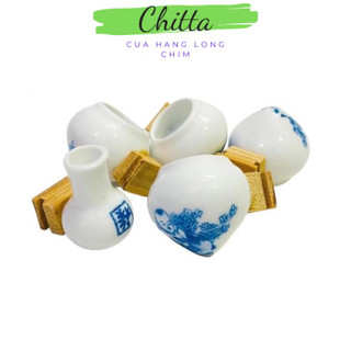 Cóng sứ chim khuyên bộ 5 chiếc, cóng sứ chất liệu gốm cao cấp cho chim vành khuyên