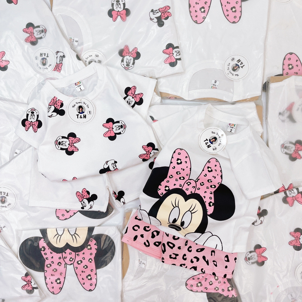 (8-20kg)-YVN-Set bộ cotton hình Minnie cho bé gái siêu xinh (ảnh thật)