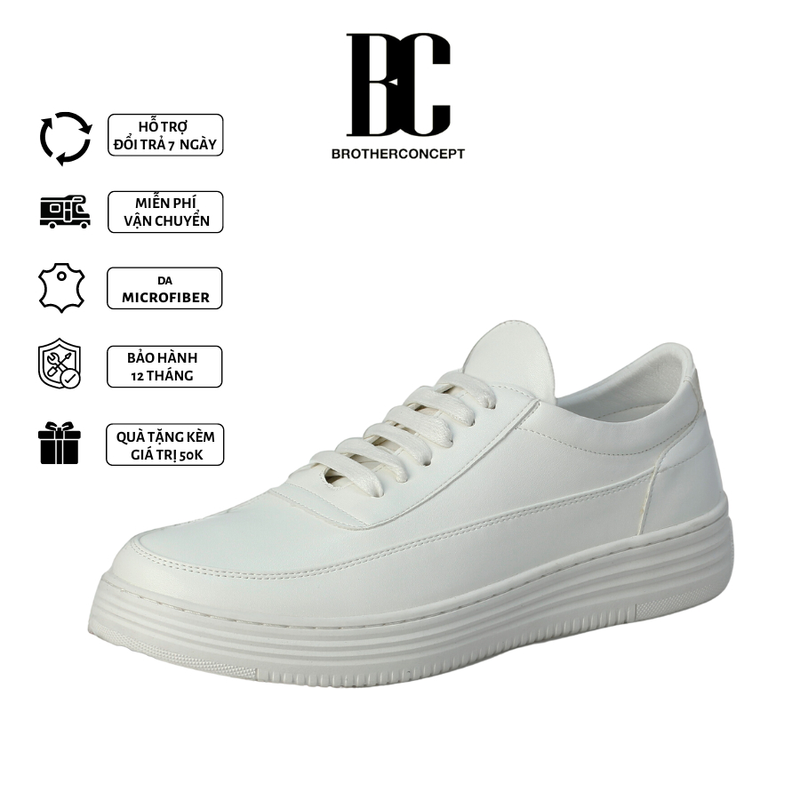 Giày Thể Thao, Giày Sneaker Casual White 04 - Da Mềm, Đế Cao Su - BRC122211