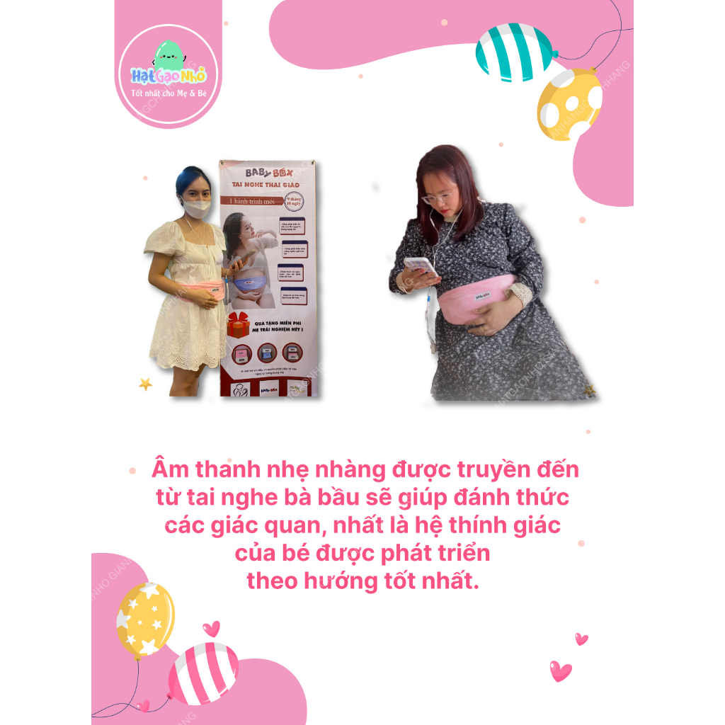 Tai nghe thai giáo BabyBox hàng chính hãng an toàn cho mẹ và bé phân phối bởi Hạt Gạo Nhỏ