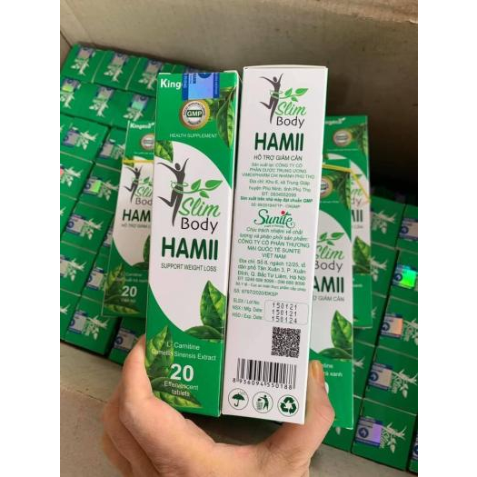 Giảm cân Slim Body Hamii hộp 20 viên siêu tốc viên sủi an toàn hiệu quả