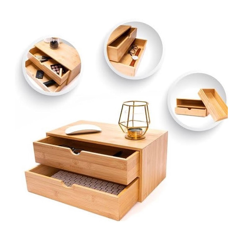 Hộp gỗ tre đa năng có ngăn kéo