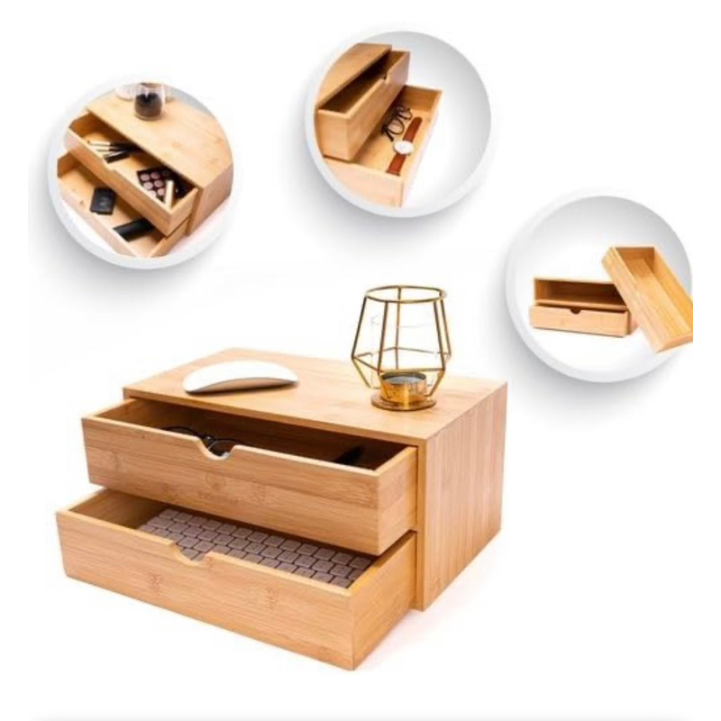 Hộp gỗ tre đa năng có ngăn kéo