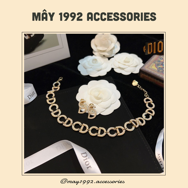 Full set bông tai, vòng cổ CD hot trend nữ mã SP0209, SP0173 - may1992.accessories