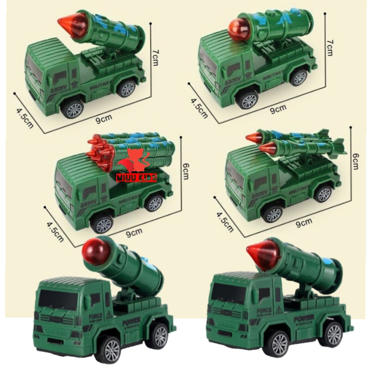 Bộ 6 Xe Tổng Hợp Chạy Đà Bằng Nhựa Cho Bé