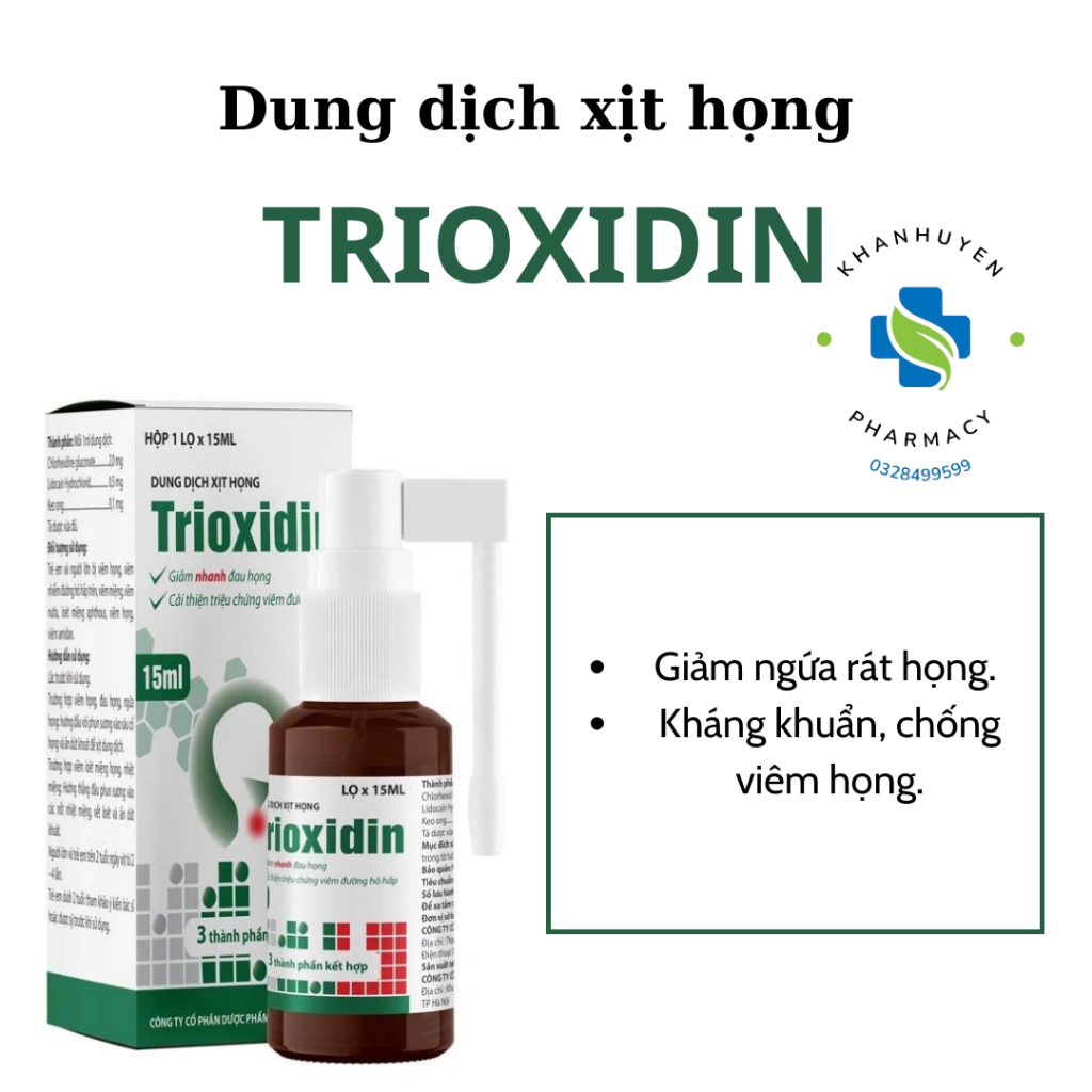 Xịt họng Trioxidin