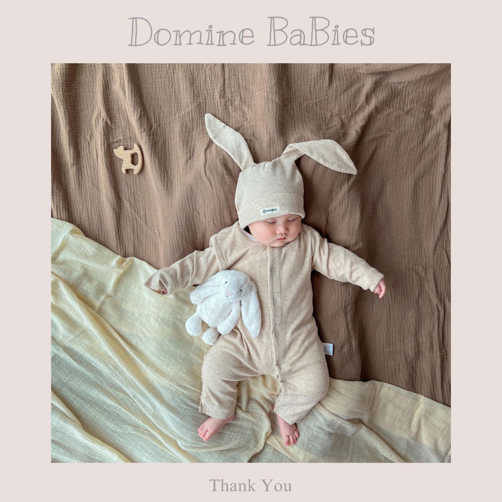 Bộ quần áo tặng kèm mũ suit liền thân Tai thỏ mẫu mới nhất chuẩn hãng Bbmama