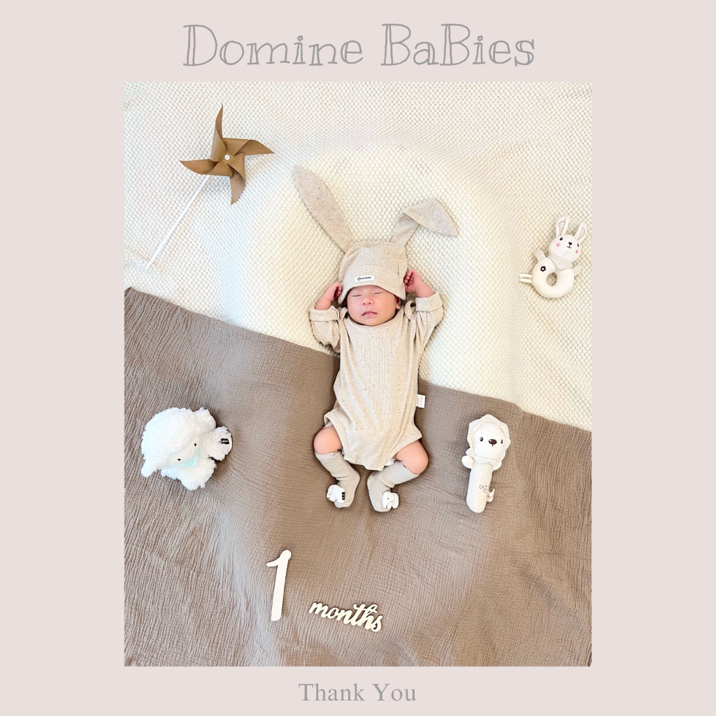 Bộ quần áo tặng kèm mũ suit liền thân Tai thỏ mẫu mới nhất chuẩn hãng Bbmama