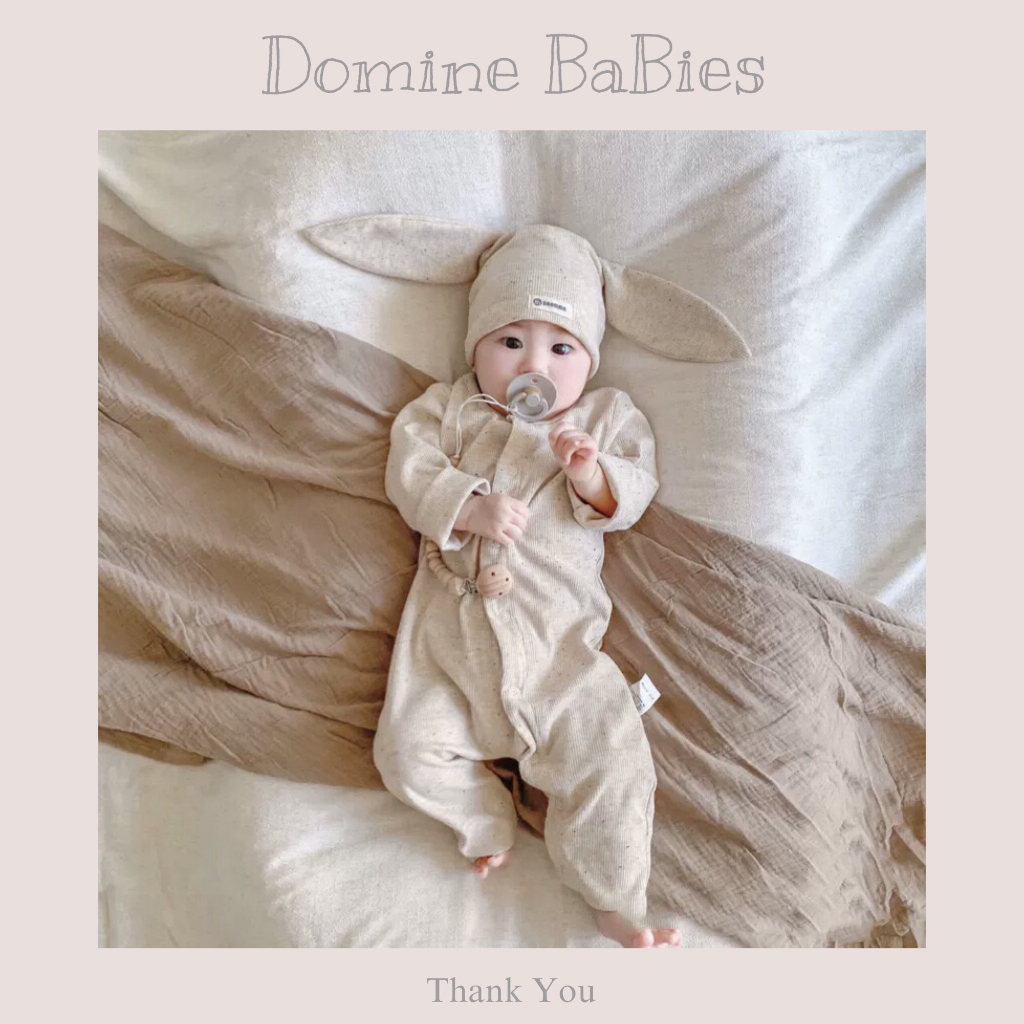 Bộ quần áo tặng kèm mũ suit liền thân Tai thỏ mẫu mới nhất chuẩn hãng Bbmama