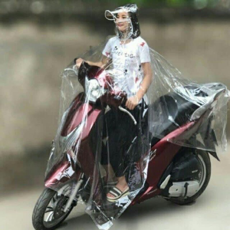 ÁO MƯA CÁNH DƠI TRONG SUỐT SIÊU DẺO DAI 1 ĐẦU