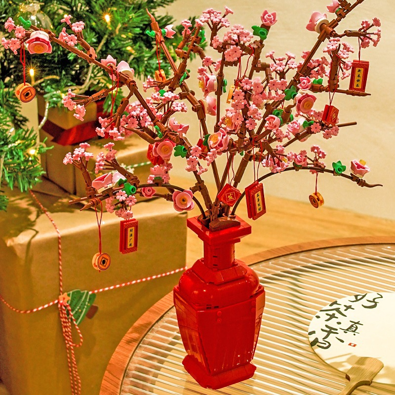 Xếp hình khối xây dựng bó hoa,đồ chơi lắp ráp hoa nhiều mẫu