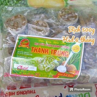 Kẹo dừa cuộn bánh phồng hương lá dứa hiệu Thành Trung