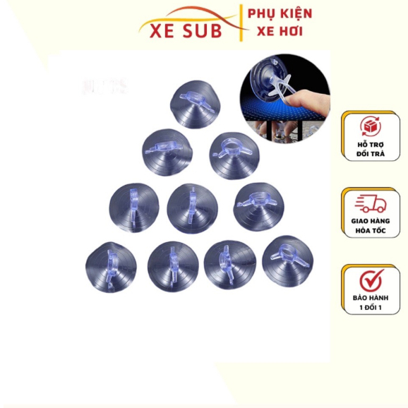 Móc Cao Su Có Giác Hút Gắn Tấm Che Nắng Cho Xe Hơi ô tô núm vú nhựa hít kính trong suốt .