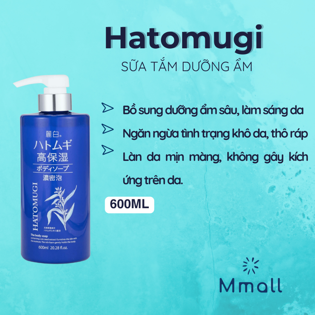 Sữa tắm Hatomugi Body Wash trắng da toàn thân lưu hương thơm lâu chiết xuất ý dĩ Nhật Bản 600ml 800ml | Mmall.vn
