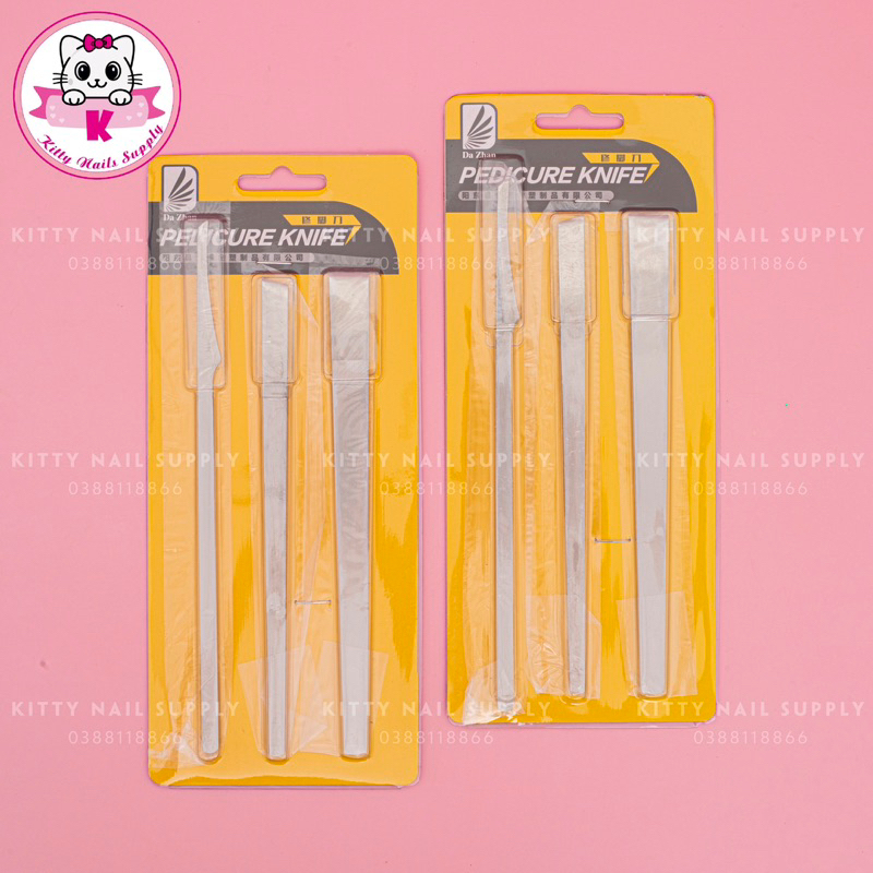 Bộ 3 dao lấy khóe móng, lấy da chết chuyên dụng cho thợ nails - Kitty Nail Supply