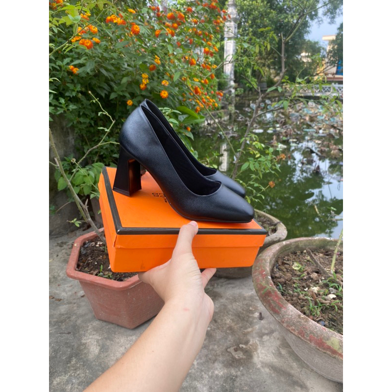 Giày cao gót 5p và 7p da mờ mũi vuông