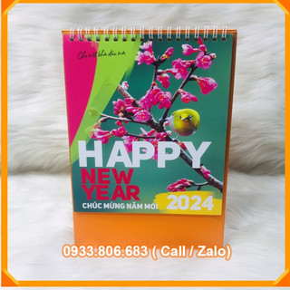 Lịch để bàn 2024, kiểu chữ a, khổ lớn 16*24cm siêu đẹp, có ô số to, đủ ngày âm dương,lễ tết. [vpp cường)